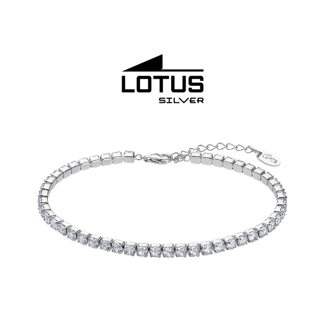 Picture of Lotus Silver Crystal Tennis Bracelet