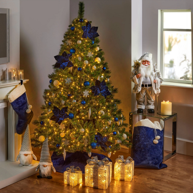 Picture of 8ft Blue & Silver Tree Set