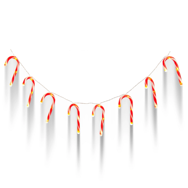 Picture of Set of 10 Candy Cane String Lights