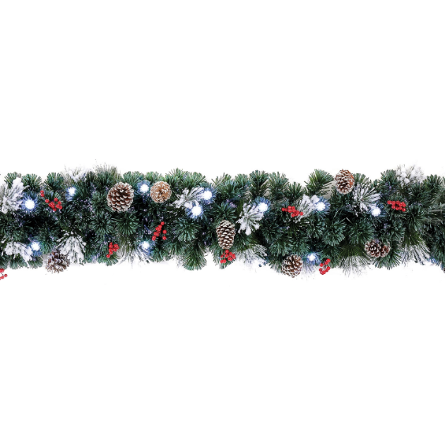 Picture of 1.8m Snow Tipped Garland + Fibre Optics