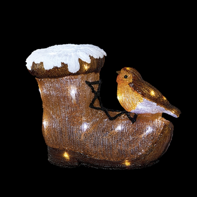 Picture of 31cm Acrylic Boot with Robin 