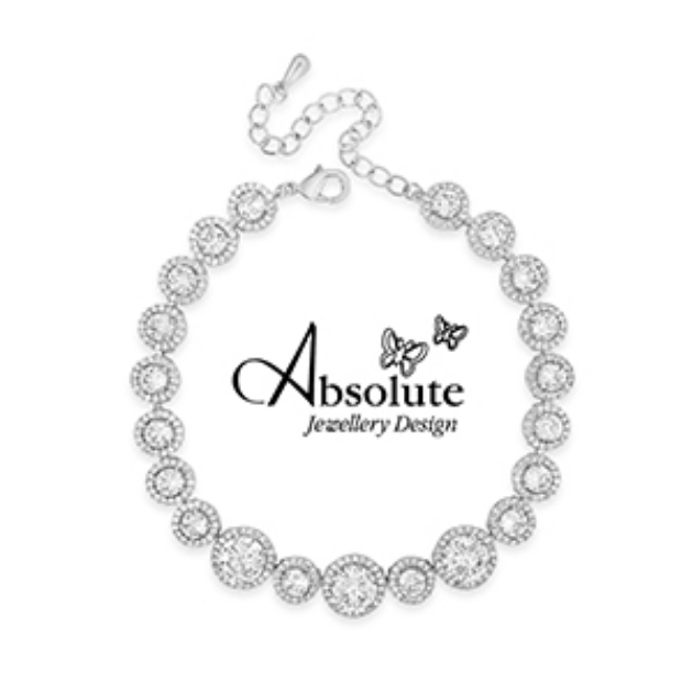 Picture of Absolute Graduated Crystal Halo Bracelet