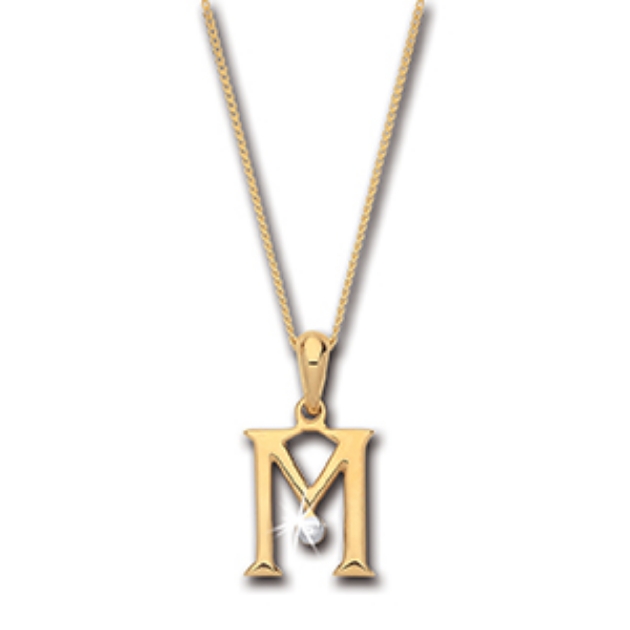 Picture of 9ct Gold Diamond Set Initial Pendant