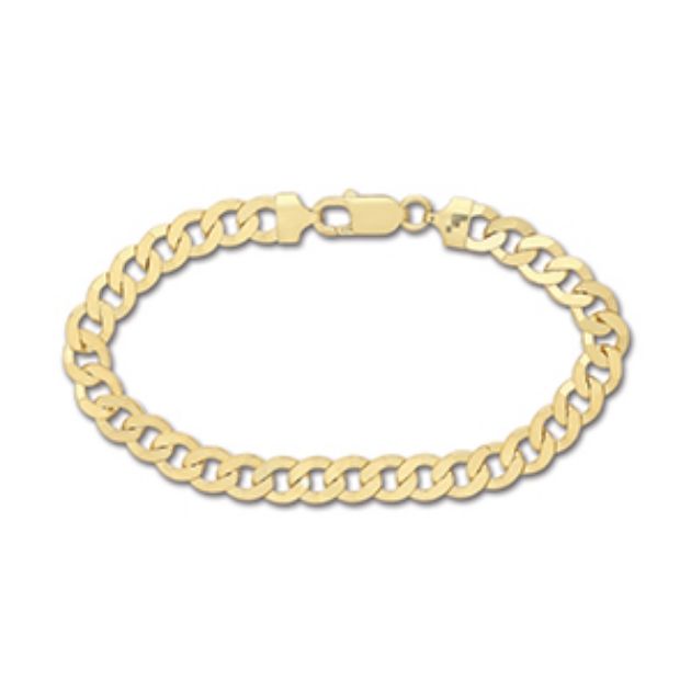 Picture of 9ct Gold Plated Silver 8" Curb Bracelet