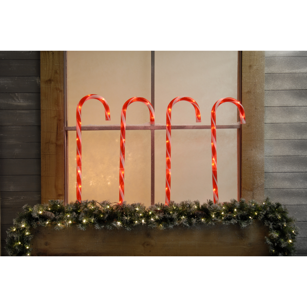 Picture of Set of 3 62cm Candy Cane Stakes