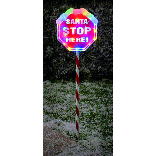 Picture of Santa Stop Sign with Multicolour LED