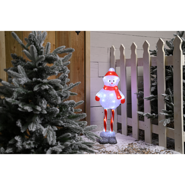 Picture of 70cm Lit Acrylic Candy Cane Leg Snowman