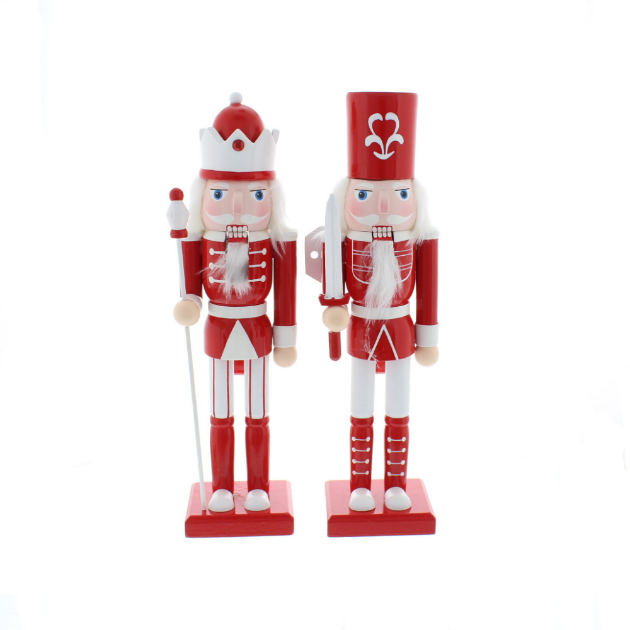 Picture of Pair of 31cm Red and White Nutcrackers