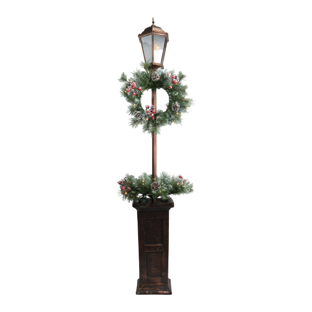 Picture of 1.8m Lamppost with Wreath and Planter