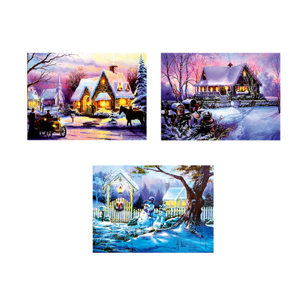 Picture of Three Snowy Scene Canvas Pictures