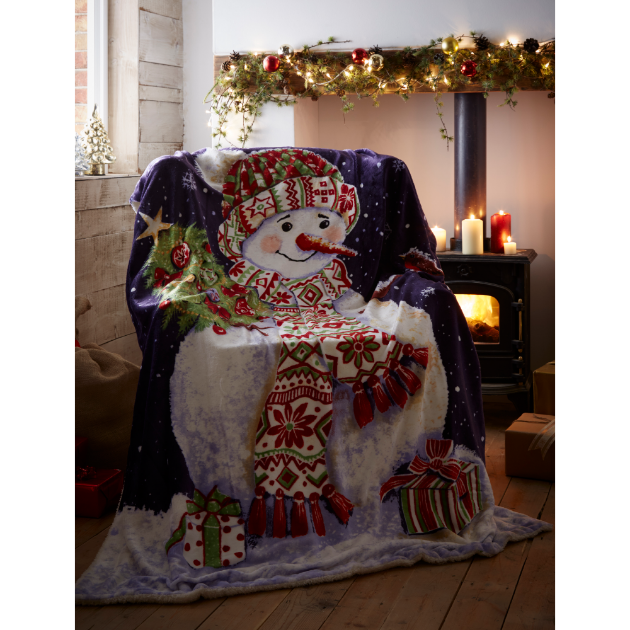 Picture of Snowman Fleece Throw