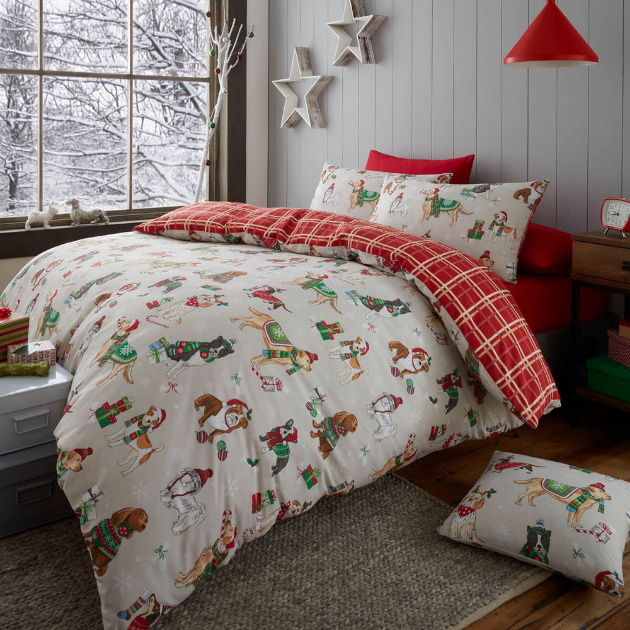 Picture of Christmas Dogs Single Duvet Set