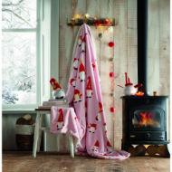 Picture of Christmas Gonk Fleece Throw - Pink