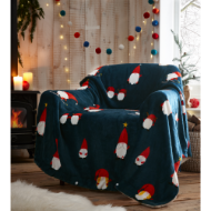 Picture of Christmas Gonk Fleece Throw - Navy