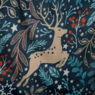 Picture of Winter Stag Fleece Throw - Navy