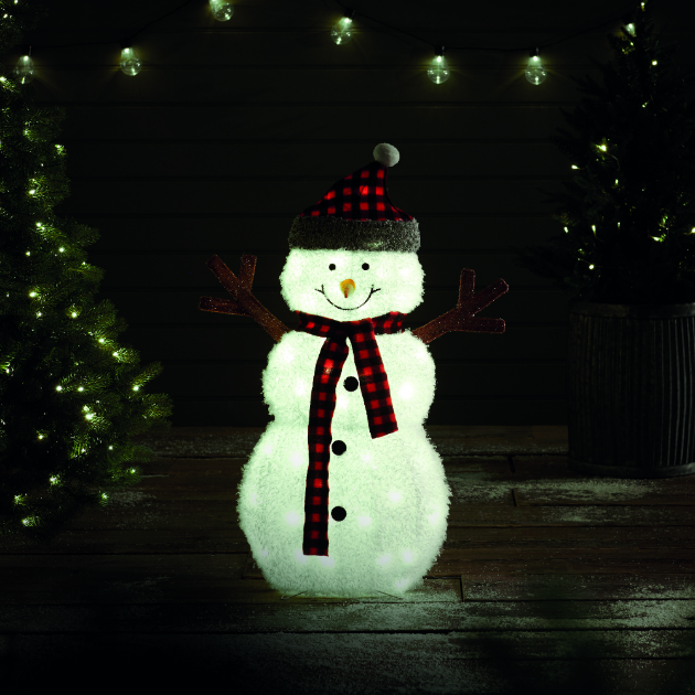 Picture of 88cm Fabric Snowman With Beenie Hat