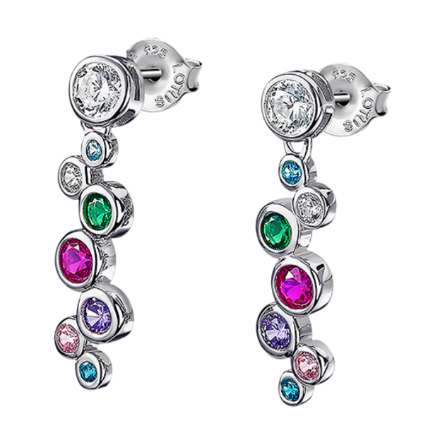 Picture of Lotus Multicolour CZ Earrings