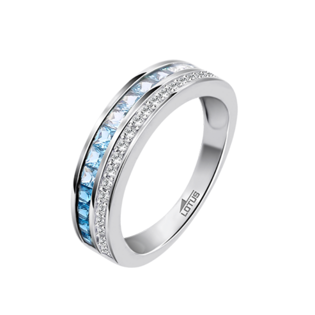 Picture of Lotus Silver Aqua Crystal Band