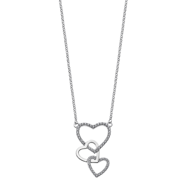 Picture of Lotus  CZ Intertwined Heart Pendant