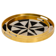 Picture of Circular Tray  Set Compass Design