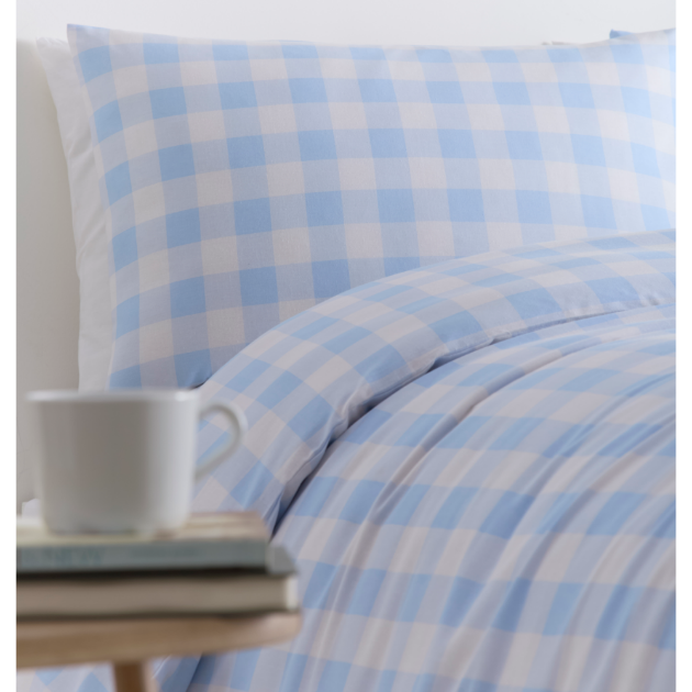 Picture of Gingham Blue Super King Duvet Set