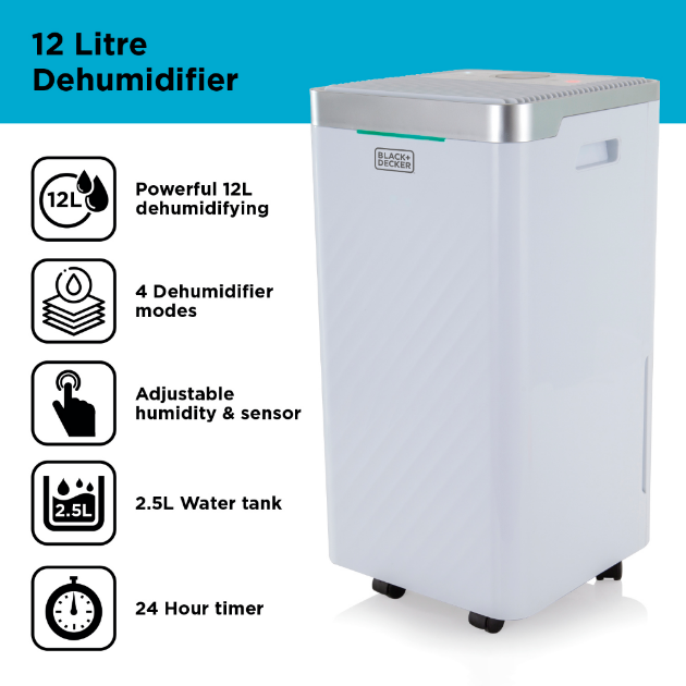 Picture of Black & Decker Smart 12l Dehumidifier