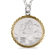 Picture of Gents St Christopher Medal with 9ct Gold