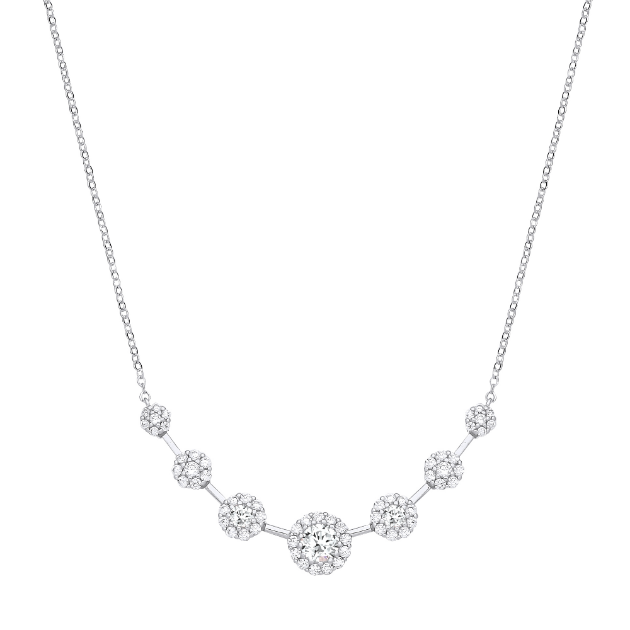 Picture of Silver Graduated Halo CZ Necklet