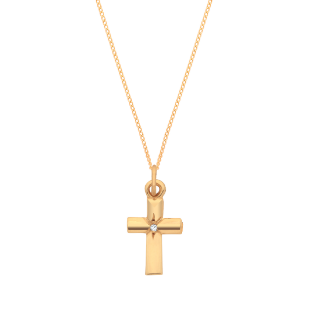 Picture of 9ct Gold Diamond Centre Cross