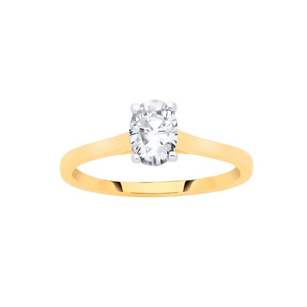 Picture of 9ct Gold 1.00ct Created Oval Diamond