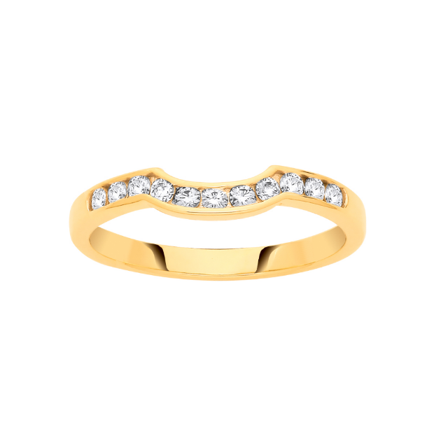 Picture of 9ct Gold 0.33ct Shaped Diamond Band Ring