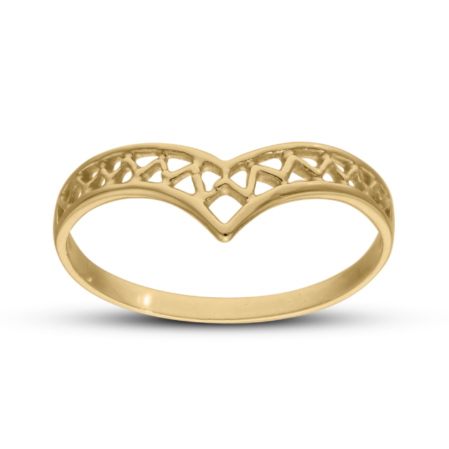 Picture of 9ct Gold Filigre Wishbone Ring