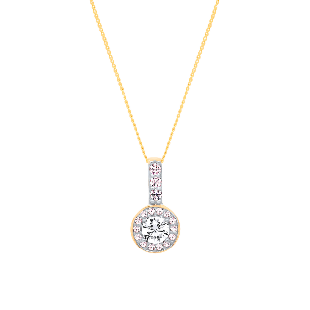 Picture of 9ct Gold CZ Halo Pendant