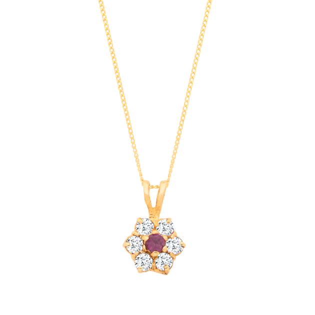 Picture of 9ct Gold Birthstone CZ Pendant