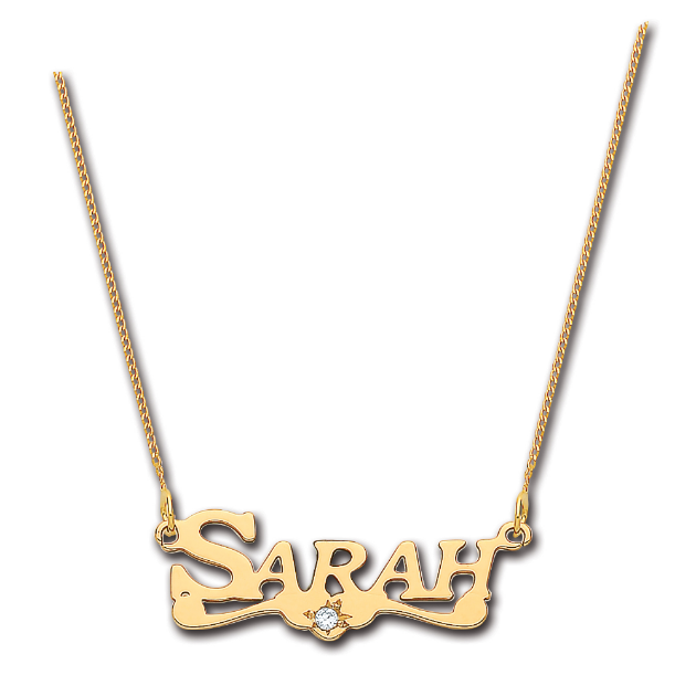 Picture of 9ct Gold Diamond Set Name Pendant