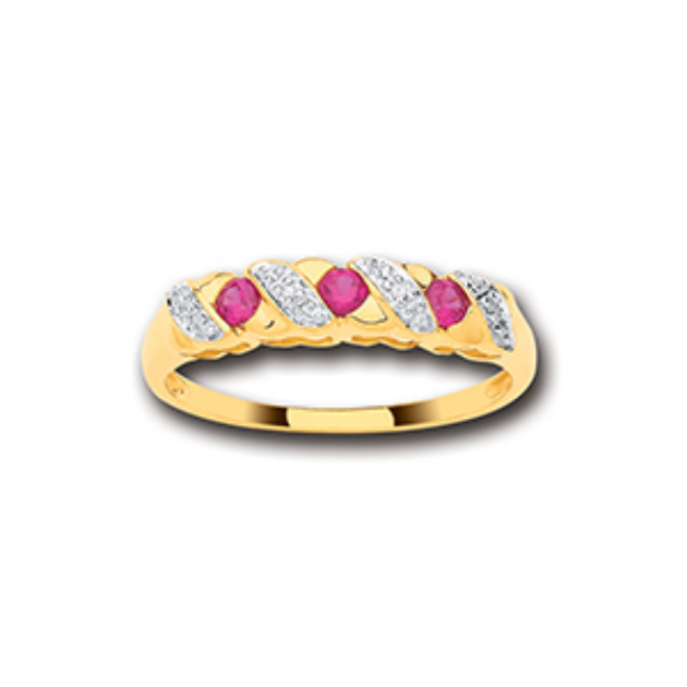 Picture of 9ct Gold Ruby and Diamond Ring