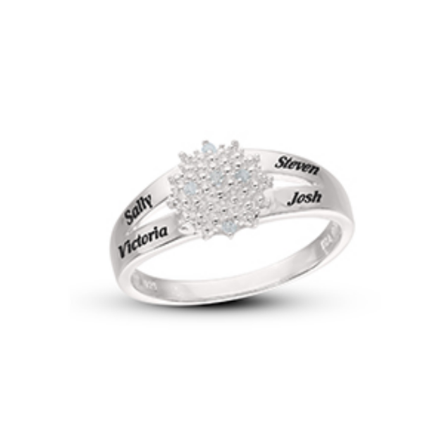 Picture of Silver Diamond Cluster Ring 