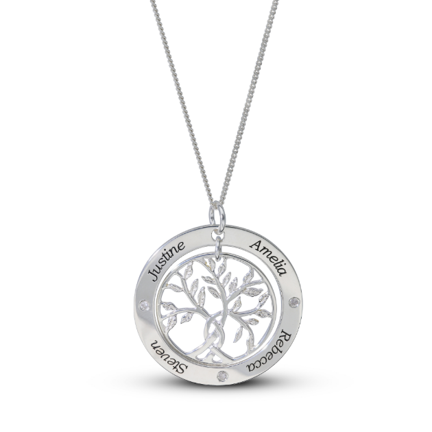 Picture of Silver Diamond Set Family Tree