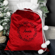 Picture of Personalised Holly Red Stocking and Sack