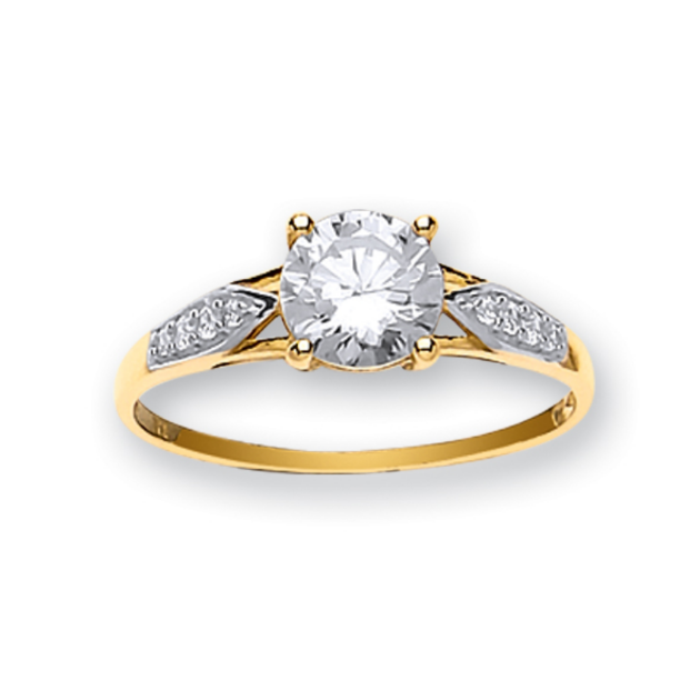 Picture of 9ct Gold CZ Solitaire Ring