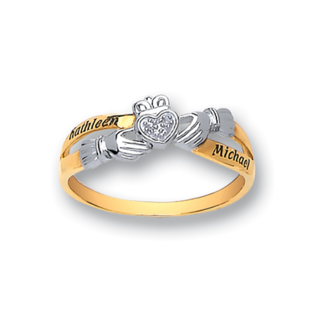 Picture of 9ct Gold Diamond Claddagh Ring