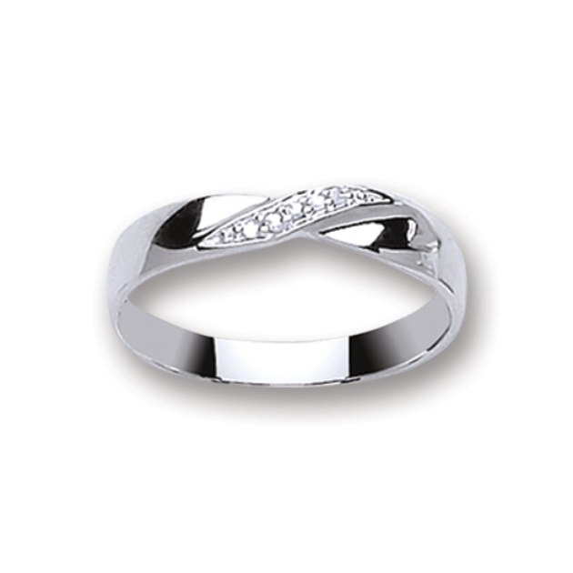 Picture of 9ct Twist Gold Diamond Set Ring