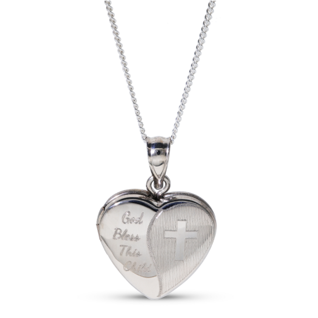 Picture of Silver Heart, Cross Locket