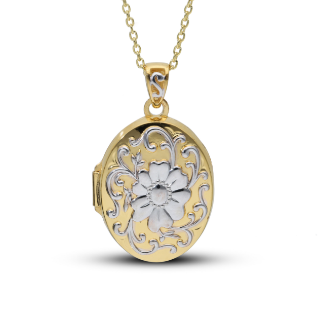 Picture of 9ct Gold Plated  Flower Locket