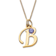 Picture of 9ct Gold Initial Birthstone Pendant